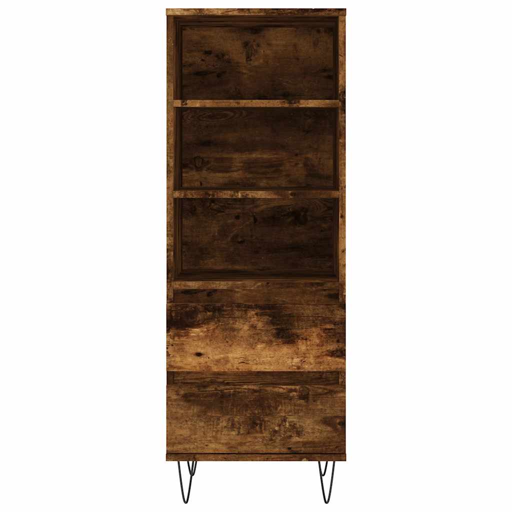 Highboard Räuchereiche 40x36x110 cm Holzwerkstoff