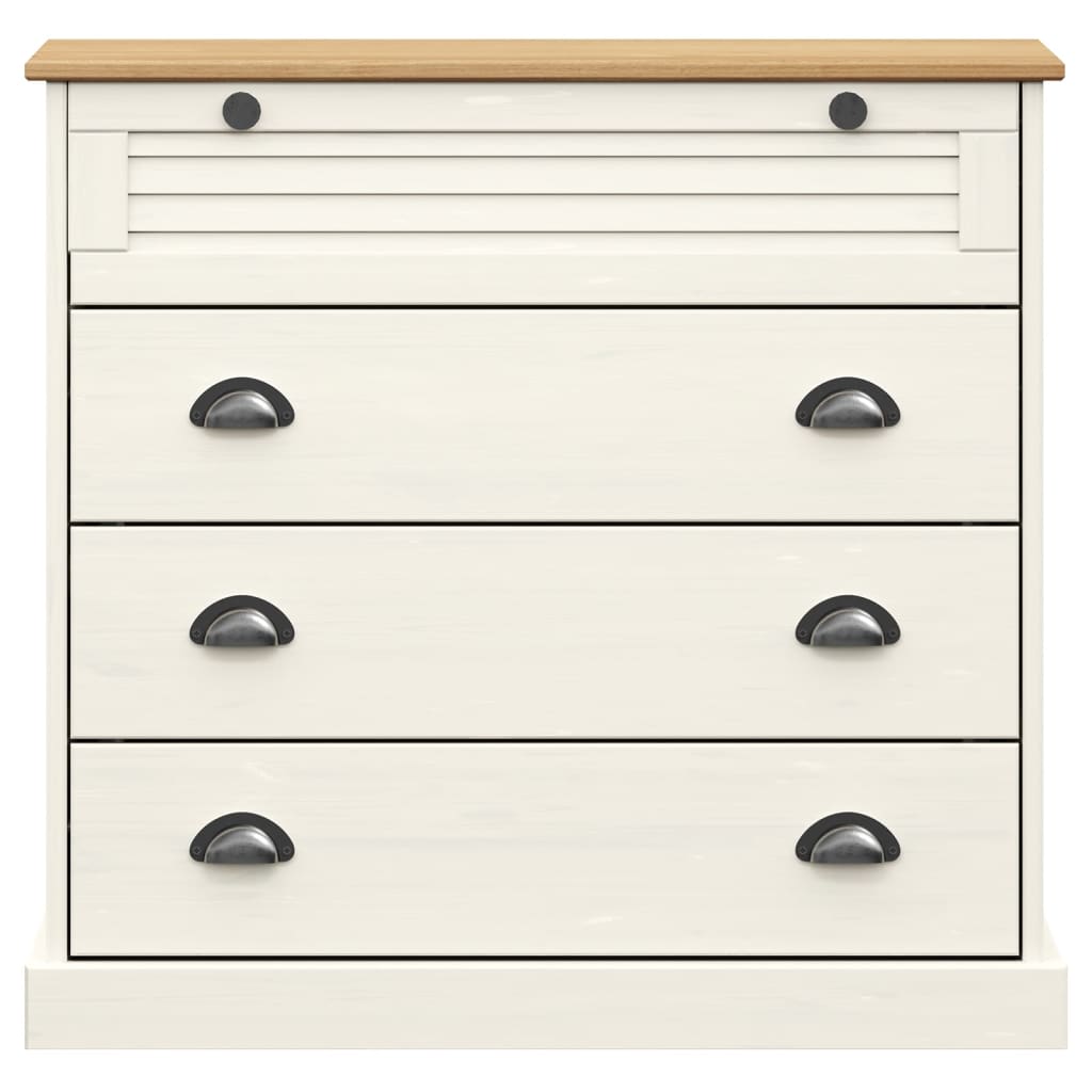 Highboard VIGO Weiß 80x40x176 cm Massivholz Kiefer