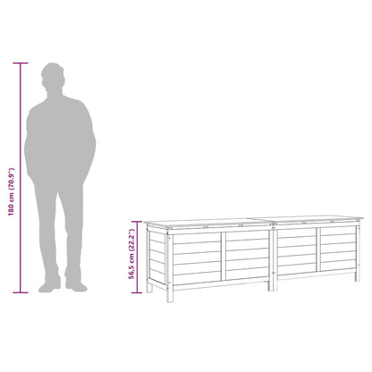 Gartentruhe Anthrazit 198,5x50x56,5 cm Massivholz Tanne