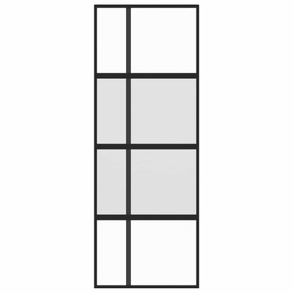 Schiebetür Schwarz 76x205 cm Hartglas und Aluminium