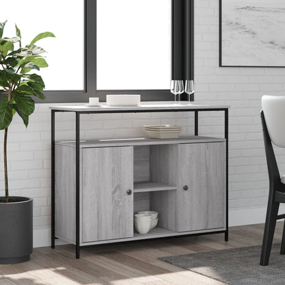 Sideboard Grau Sonoma 100x35x80 cm Holzwerkstoff