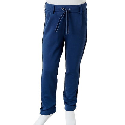 Kinderhose mit Schwarzen Zierleisten Marineblau 128