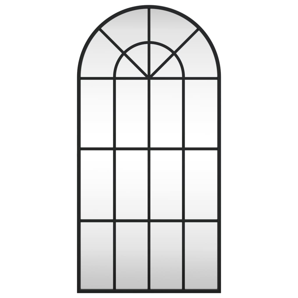 Wandspiegel Schwarz 40x80 cm Gewölbt Eisen