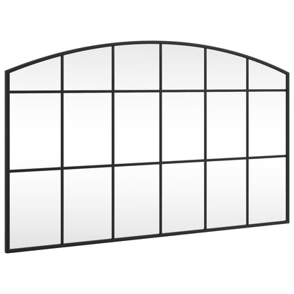 Wandspiegel Schwarz 100x60 cm Gewölbt Eisen