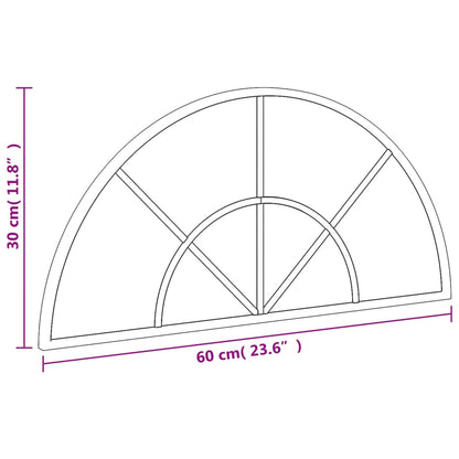 Wandspiegel Schwarz 60x30 cm Gewölbt Eisen