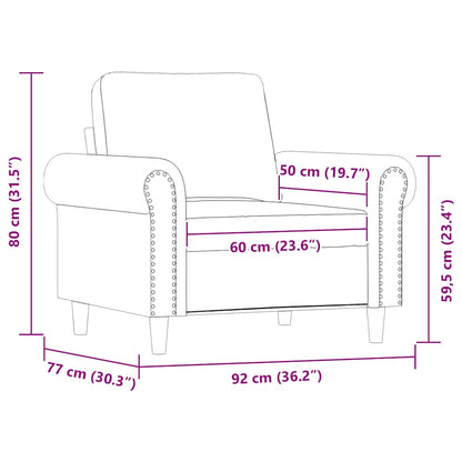 Sessel Grau 60 cm Kunstleder