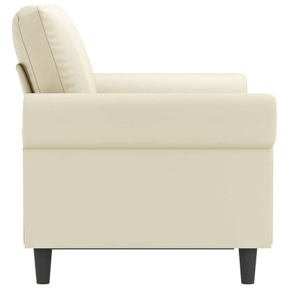2-Sitzer-Sofa Creme 120 cm Kunstleder