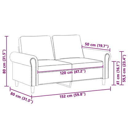 2-Sitzer-Sofa Weinrot 120 cm Samt