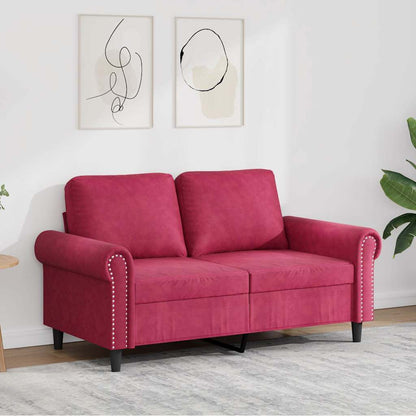 2-Sitzer-Sofa Weinrot 120 cm Samt