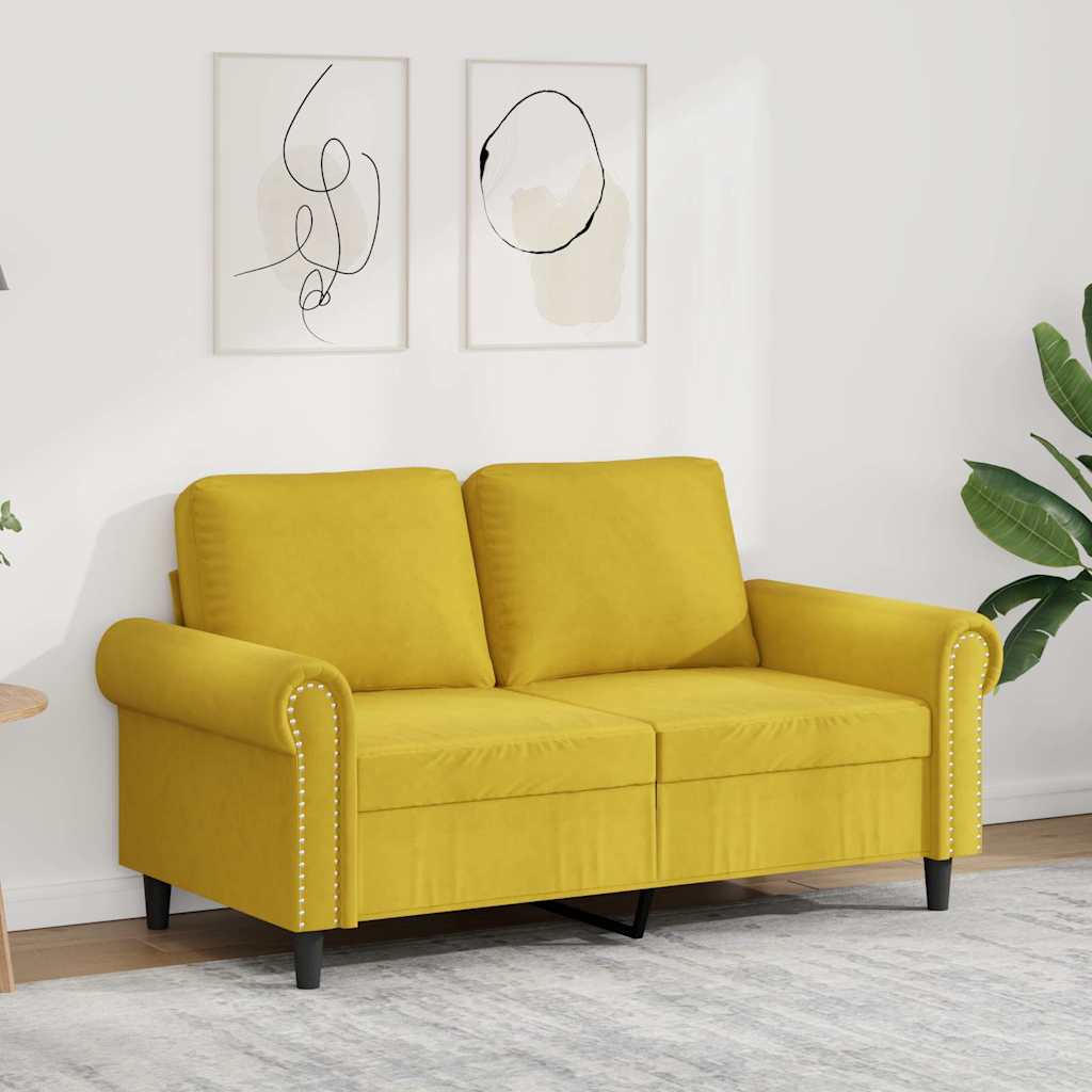 2-Sitzer-Sofa Gelb 120 cm Samt