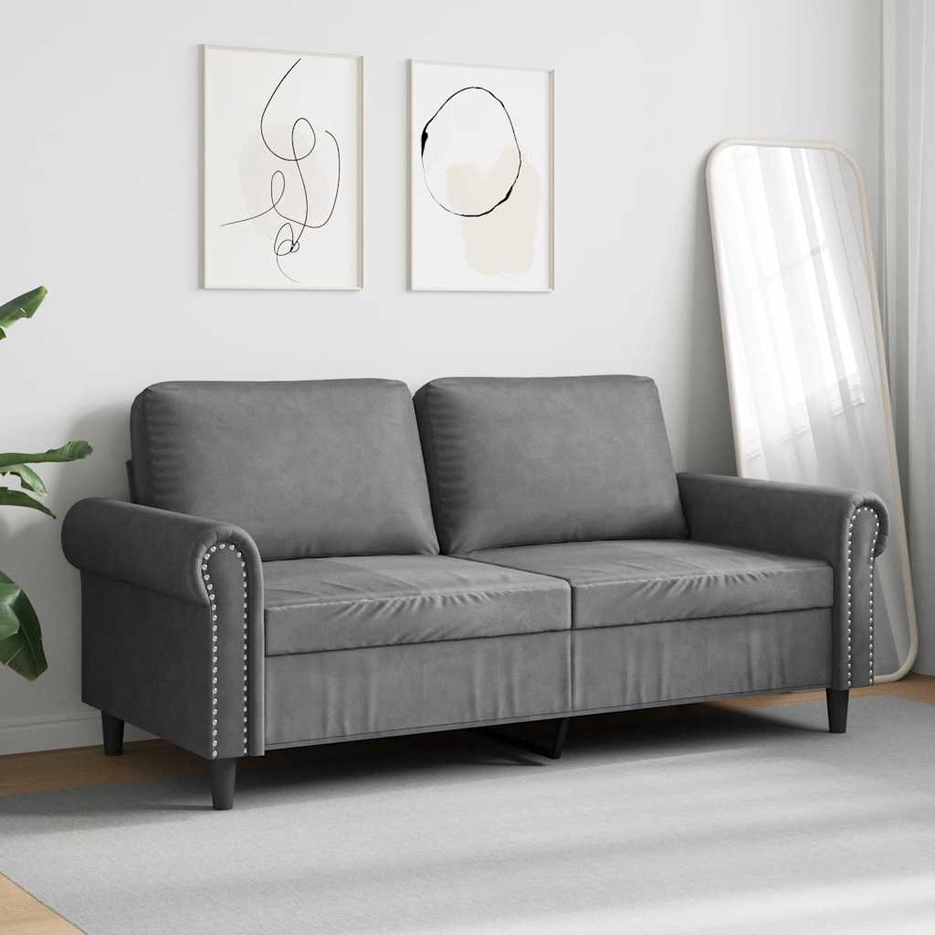 2-Sitzer-Sofa Dunkelgrau 140 cm Samt