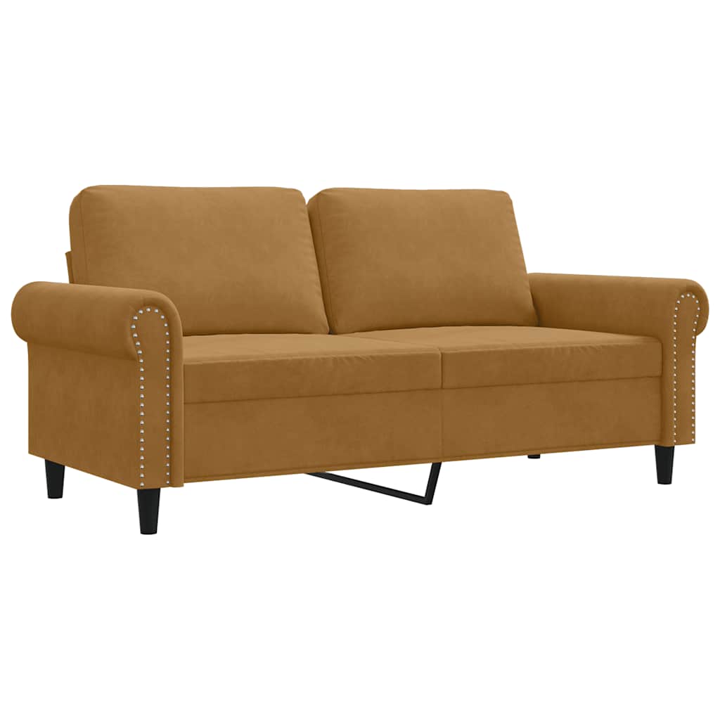 2-Sitzer-Sofa Braun 140 cm Samt