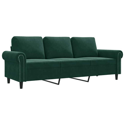 3-Sitzer-Sofa Dunkelgrün 180 cm Samt