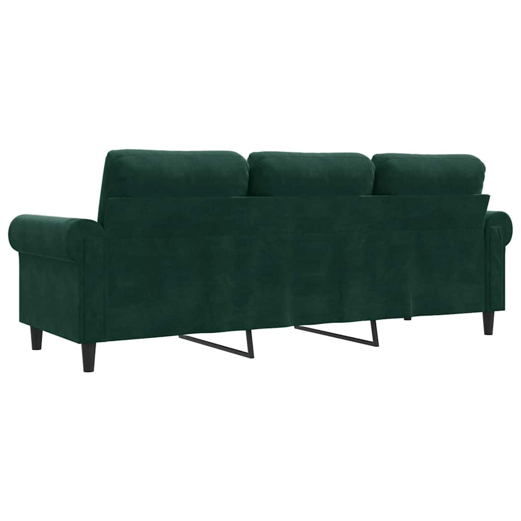 3-Sitzer-Sofa Dunkelgrün 180 cm Samt