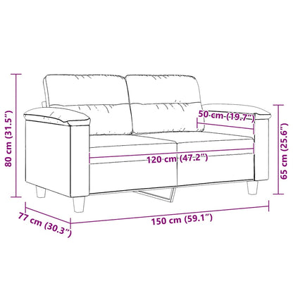 2-Sitzer-Sofa Dunkelgrau 120 cm Mikrofasergewebe