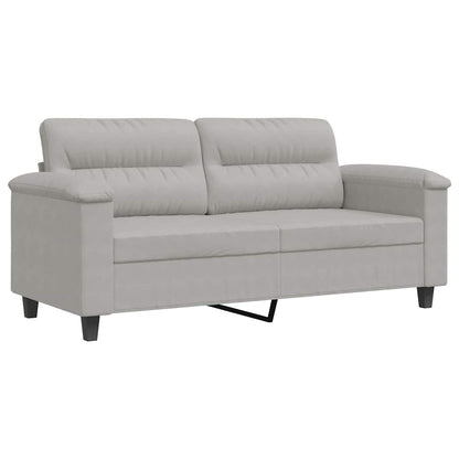 2-Sitzer-Sofa Hellgrau 140 cm Mikrofasergewebe