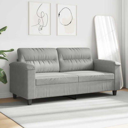 2-Sitzer-Sofa Hellgrau 140 cm Mikrofasergewebe