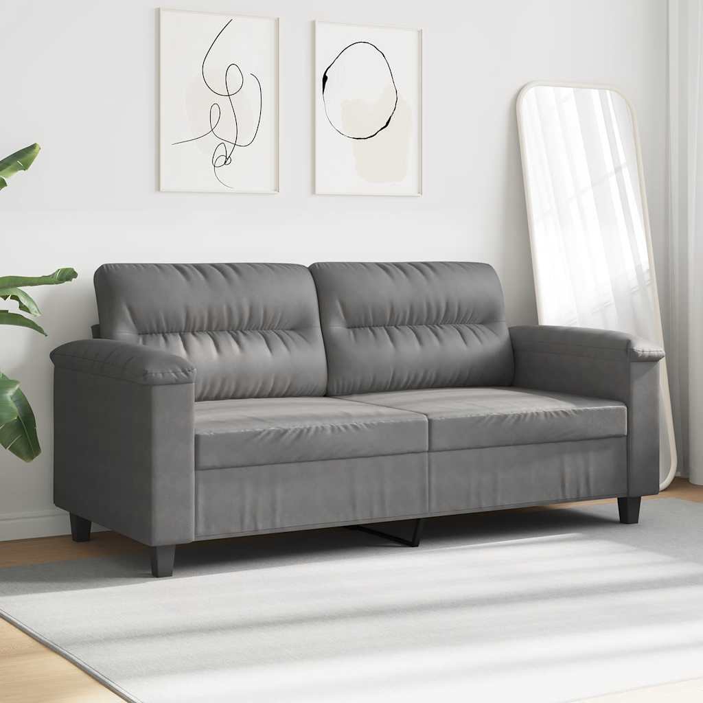 2-Sitzer-Sofa Dunkelgrau 140 cm Mikrofasergewebe