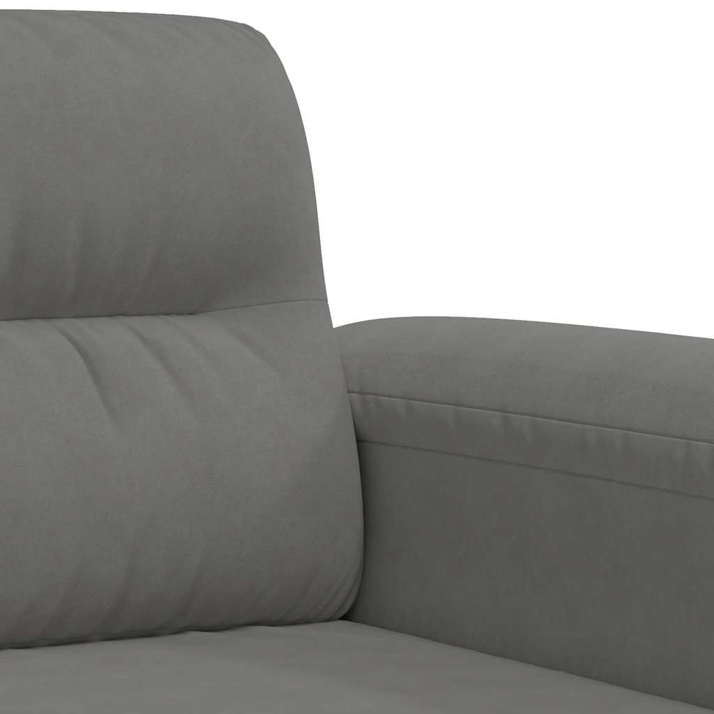 2-Sitzer-Sofa Dunkelgrau 140 cm Mikrofasergewebe