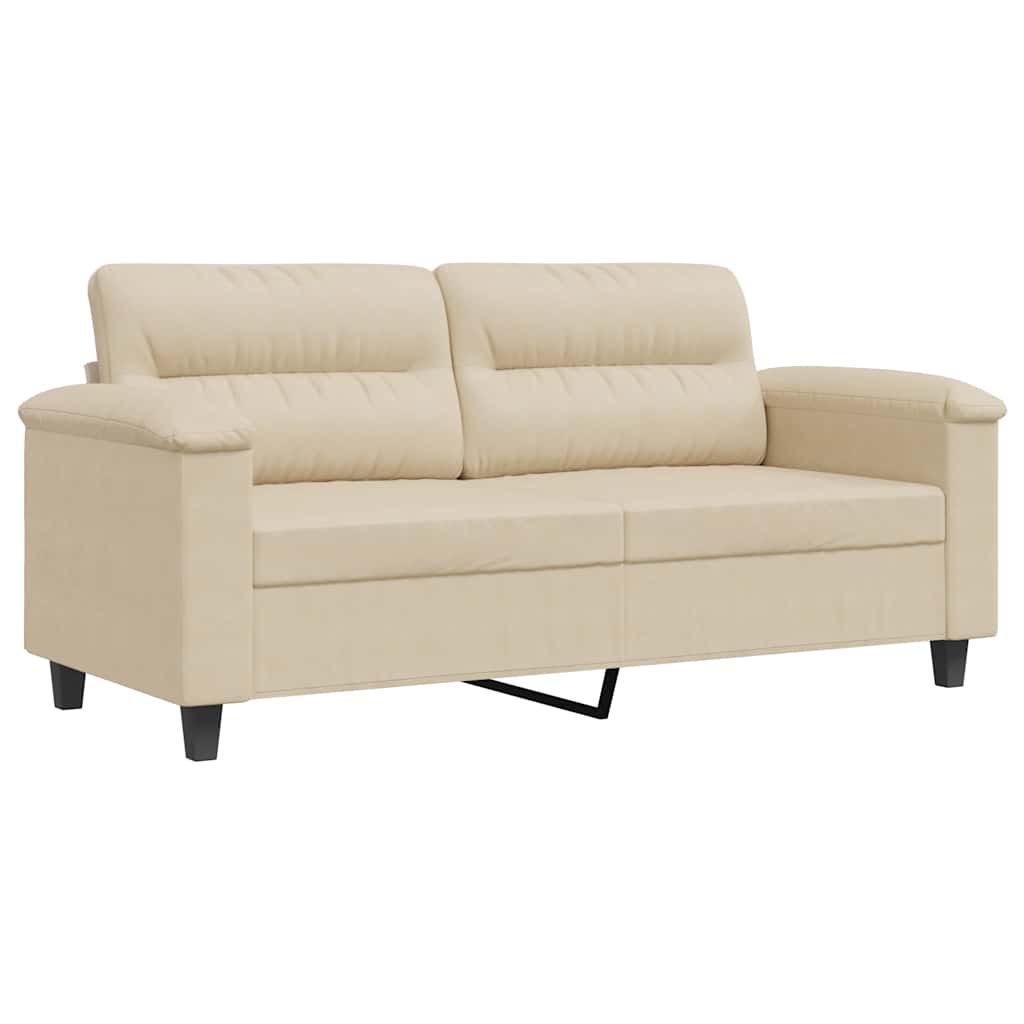2-Sitzer-Sofa Creme 140 cm Mikrofasergewebe
