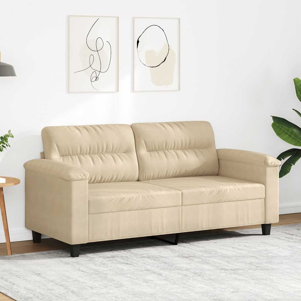 2-Sitzer-Sofa Creme 140 cm Mikrofasergewebe
