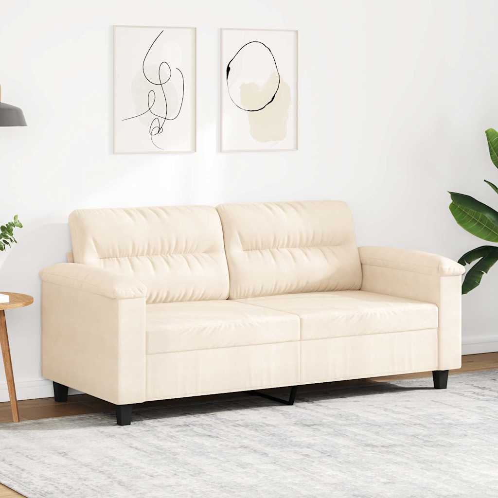 2-Sitzer-Sofa Beige 140 cm Mikrofasergewebe