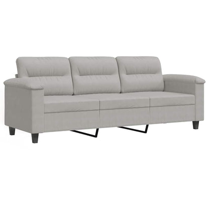 3-Sitzer-Sofa Hellgrau 180 cm Mikrofasergewebe