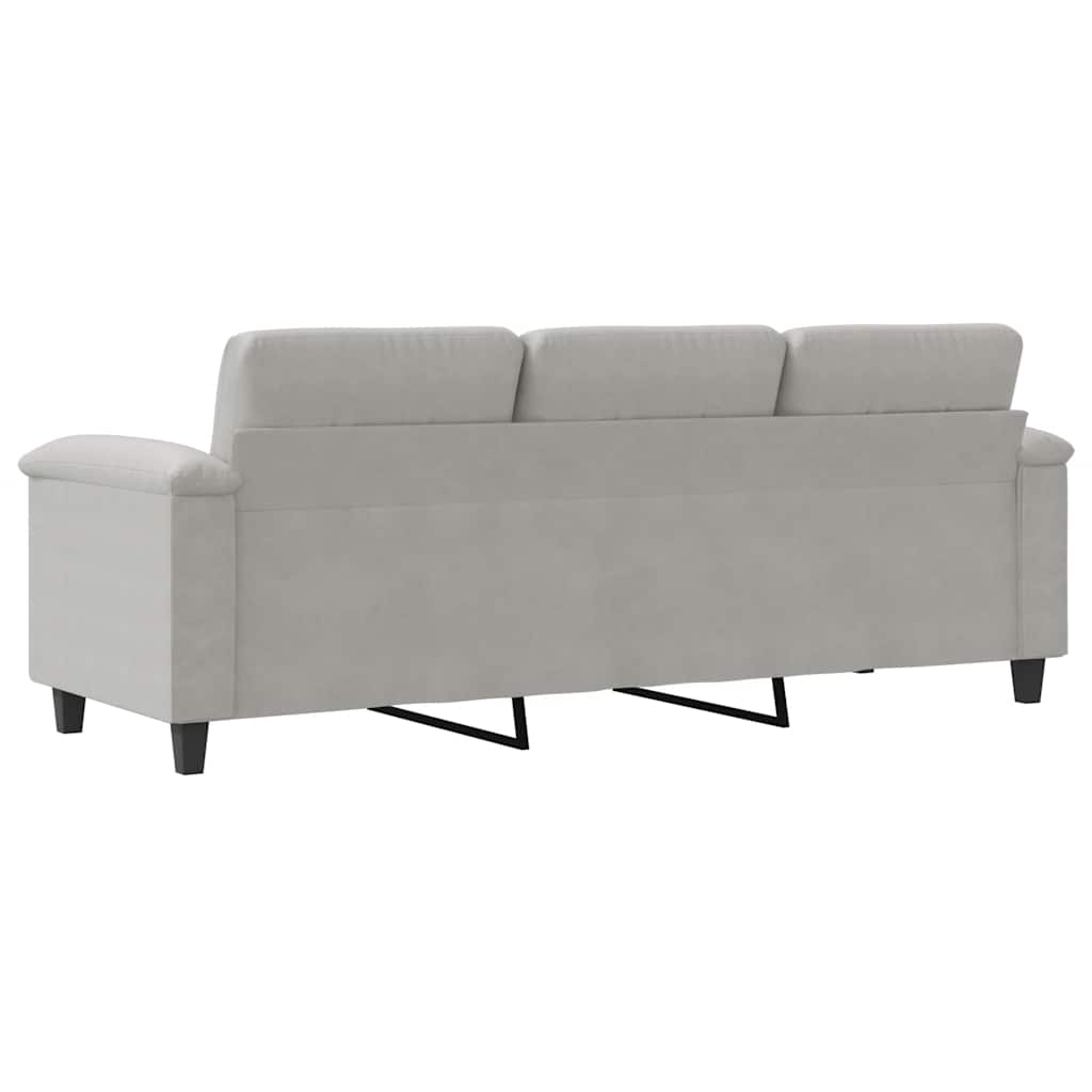 3-Sitzer-Sofa Hellgrau 180 cm Mikrofasergewebe