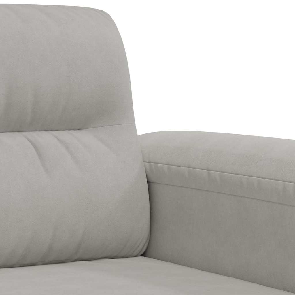 3-Sitzer-Sofa Hellgrau 180 cm Mikrofasergewebe