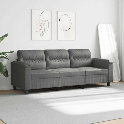 3-Sitzer-Sofa Dunkelgrau 180 cm Mikrofasergewebe