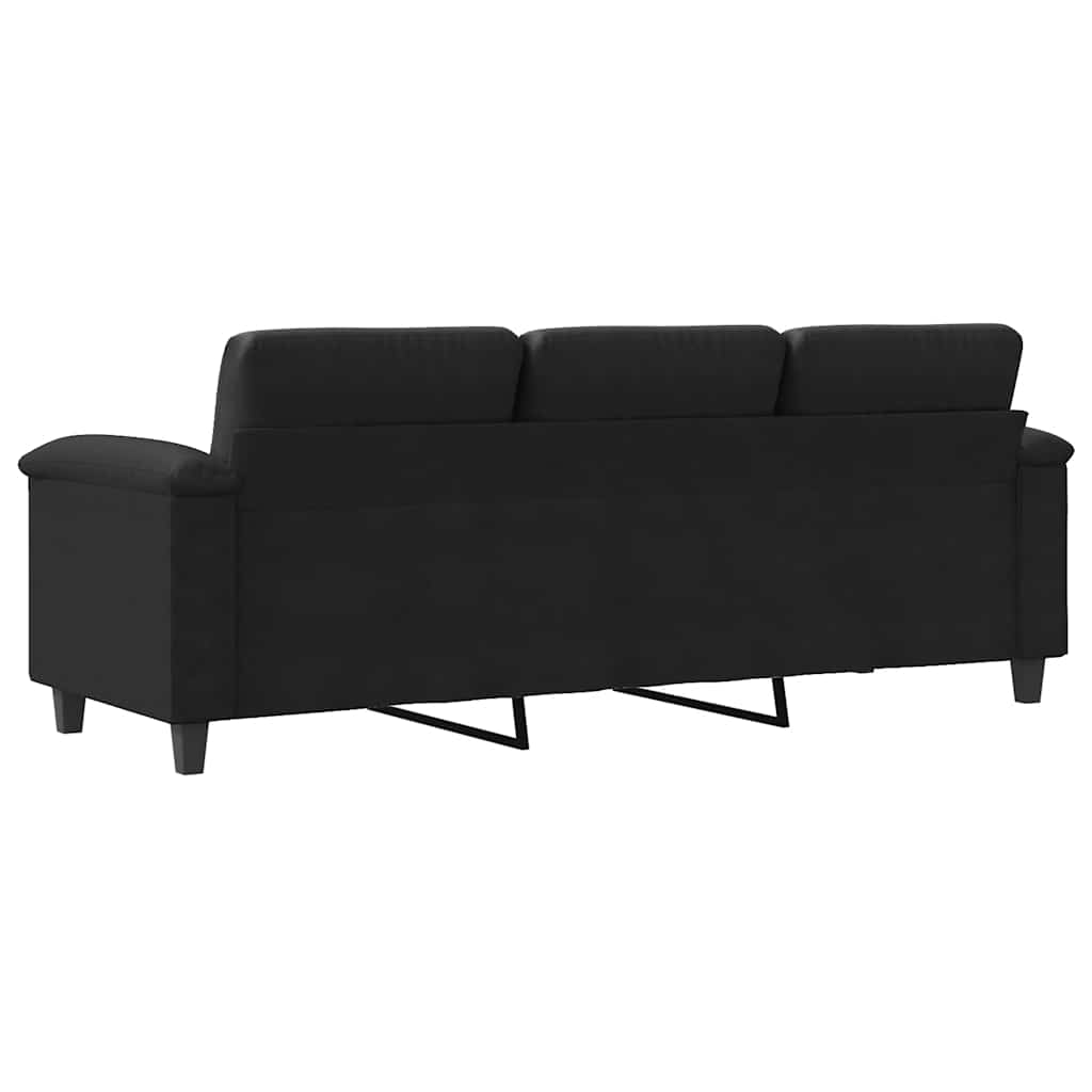 3-Sitzer-Sofa Schwarz 180 cm Mikrofasergewebe