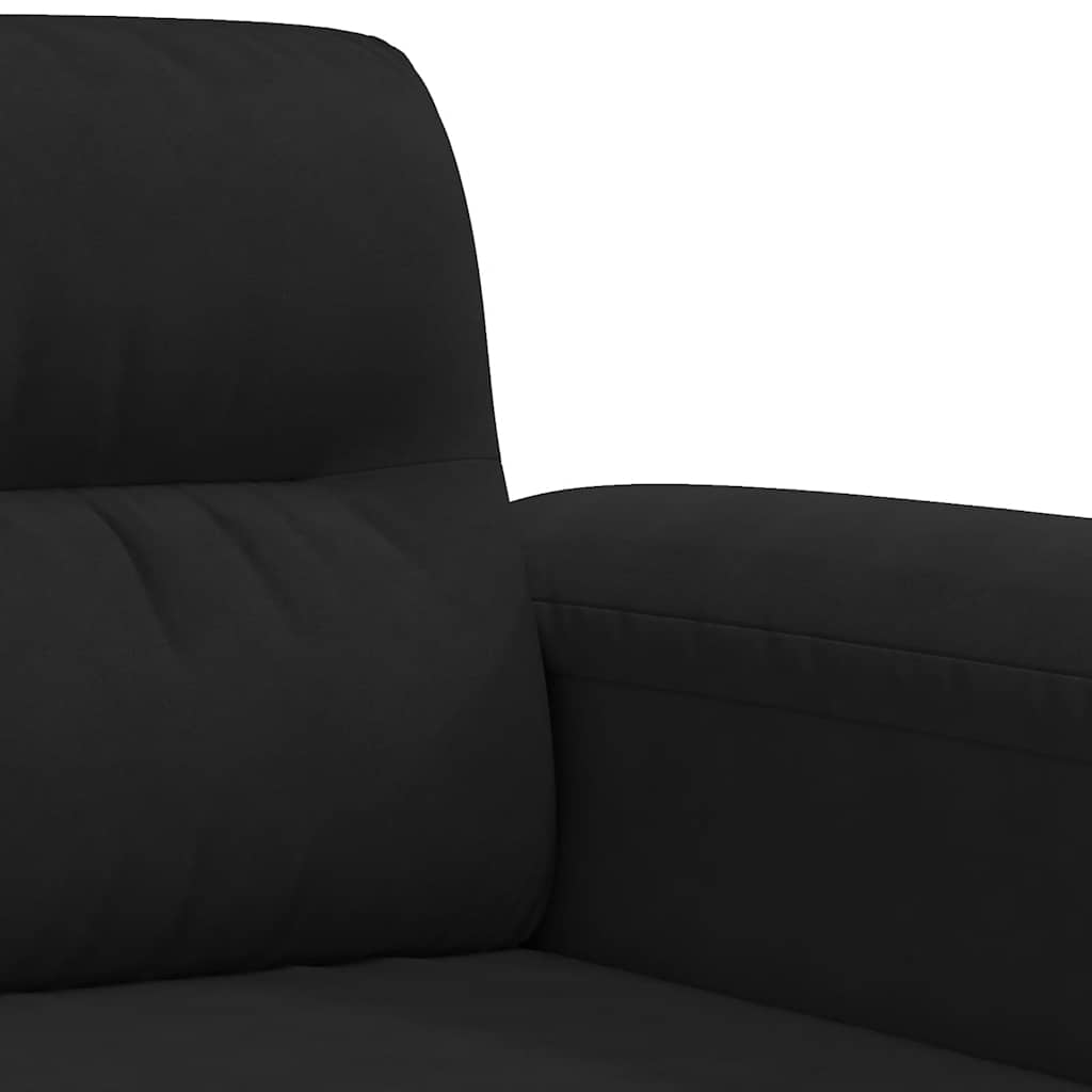 3-Sitzer-Sofa Schwarz 180 cm Mikrofasergewebe