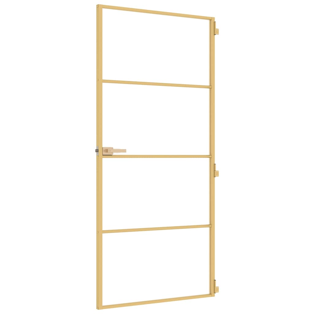 Innentür Schlank Golden 93x201,5 cm Hartglas und Aluminium