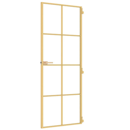 Innentür Schlank Golden 76x201,5 cm Hartglas und Aluminium