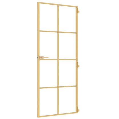 Innentür Schlank Golden 83x201,5 cm Hartglas und Aluminium