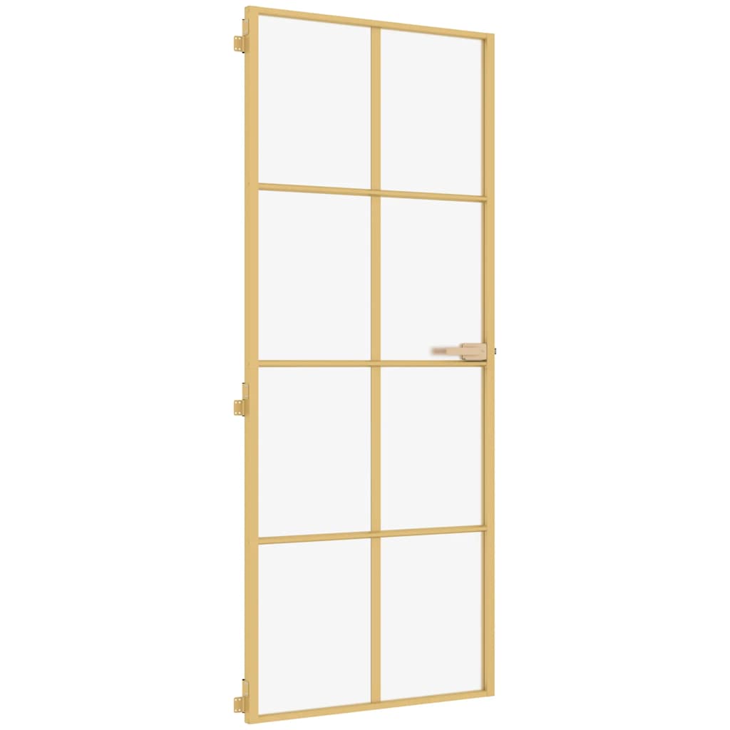 Innentür Schlank Golden 93x201,5 cm Hartglas und Aluminium