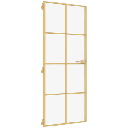 Innentür Schlank Golden 93x201,5 cm Hartglas und Aluminium
