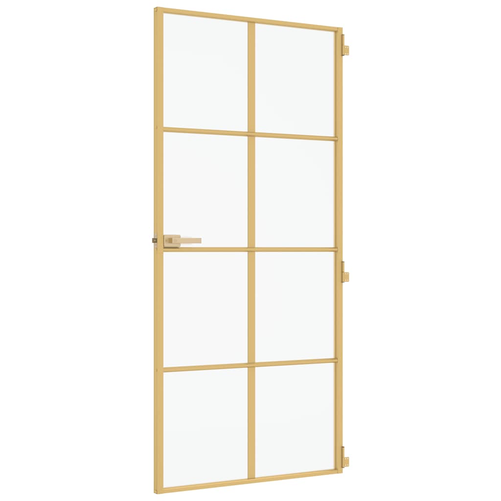 Innentür Schlank Golden 93x201,5 cm Hartglas und Aluminium