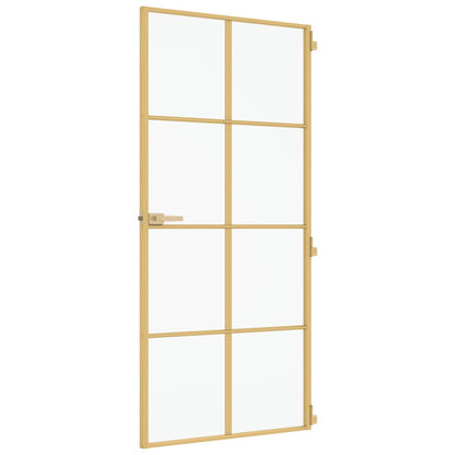 Innentür Schlank Golden 93x201,5 cm Hartglas und Aluminium