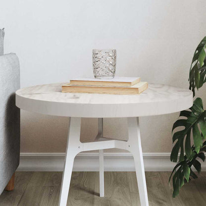 Tischplatte Rund Weiß Ø50x3 cm Massivholz Kiefer