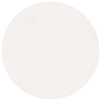 Tischplatte Rund Weiß Ø60x3 cm Massivholz Kiefer