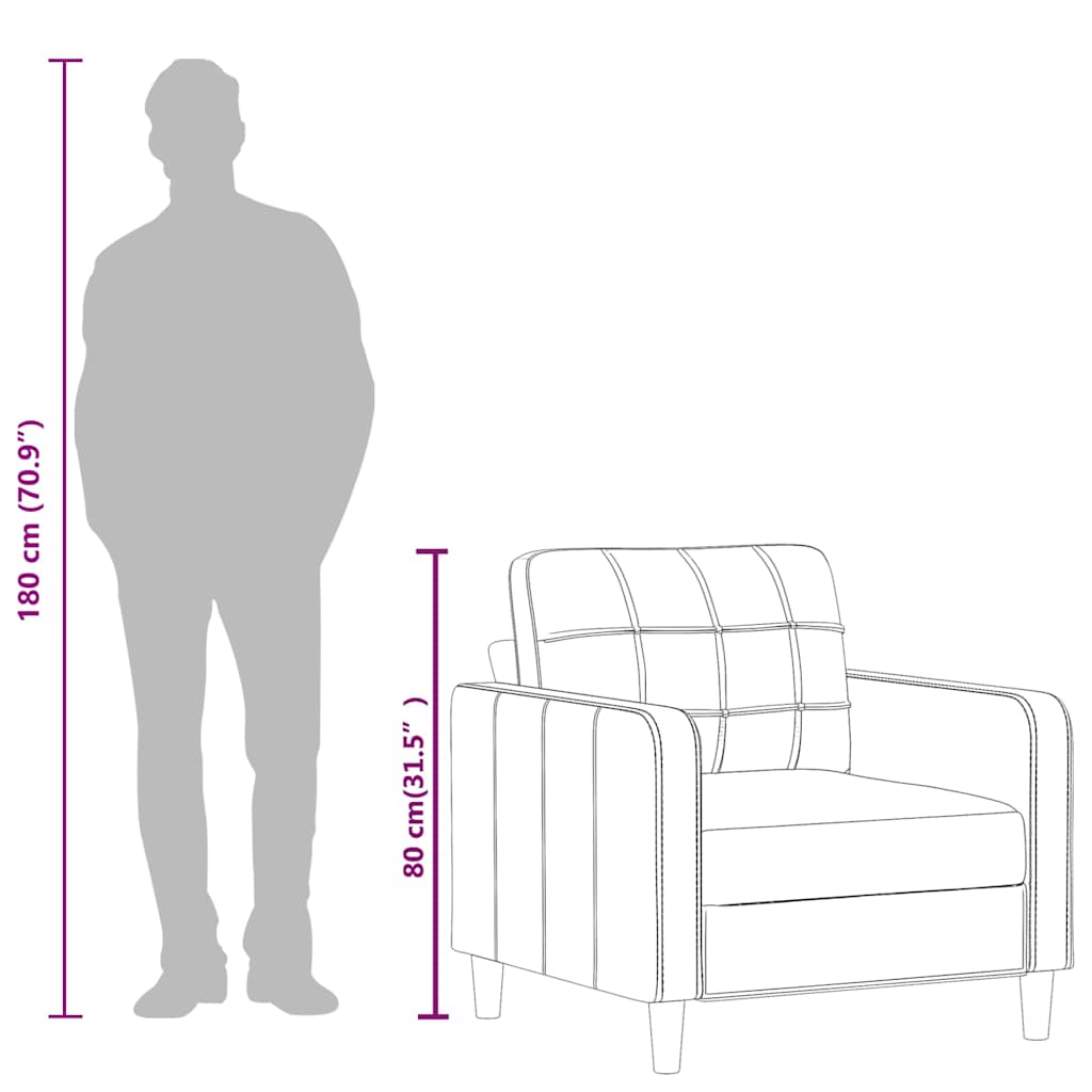 Sessel Weinrot 60 cm Kunstleder