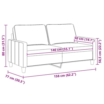 2-Sitzer-Sofa Hellgrau 140 cm Stoff