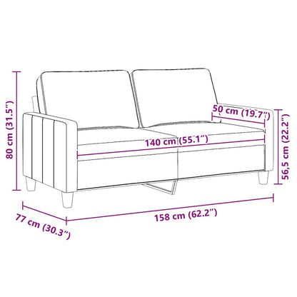 2-Sitzer-Sofa Dunkelgrau 140 cm Stoff