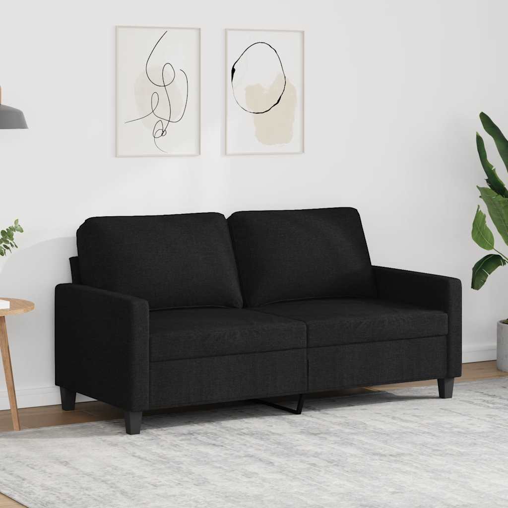 2-Sitzer-Sofa Schwarz 140 cm Stoff