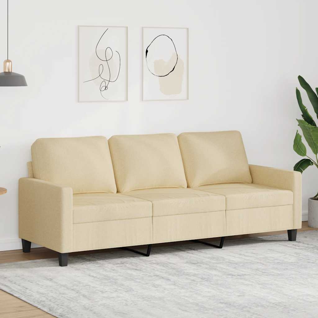 3-Sitzer-Sofa Creme 180 cm Stoff