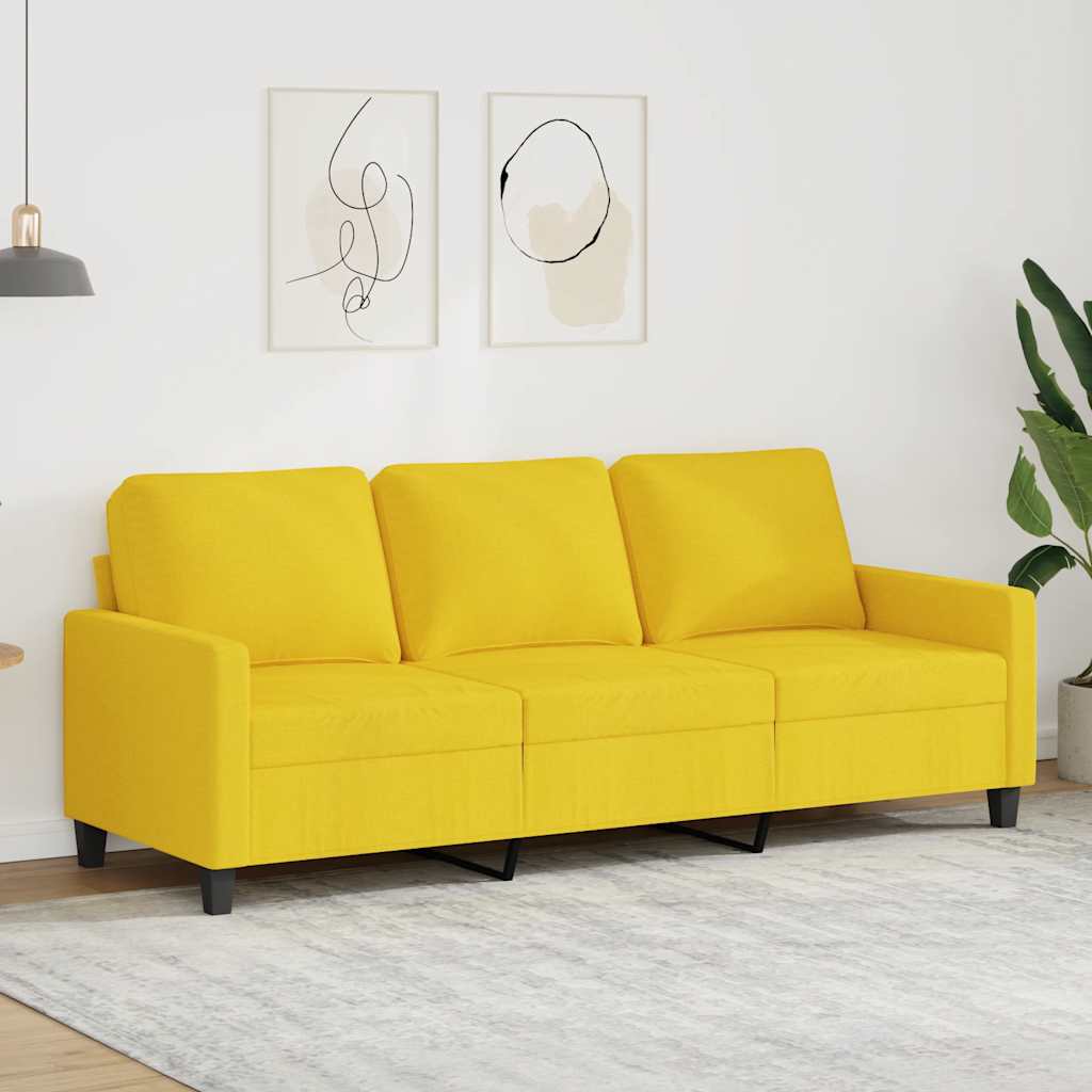 3-Sitzer-Sofa Hellgelb 180 cm Stoff