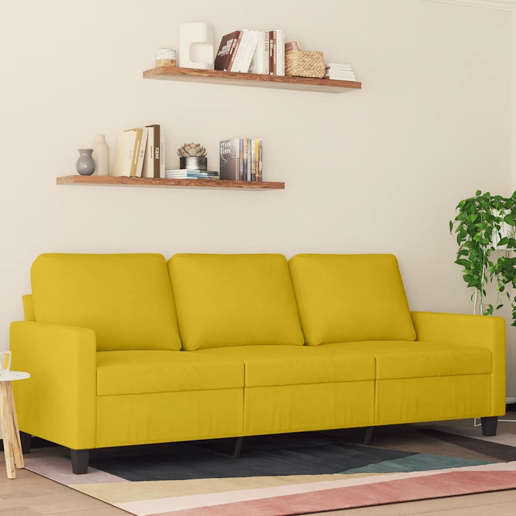 3-Sitzer-Sofa Gelb 180 cm Samt