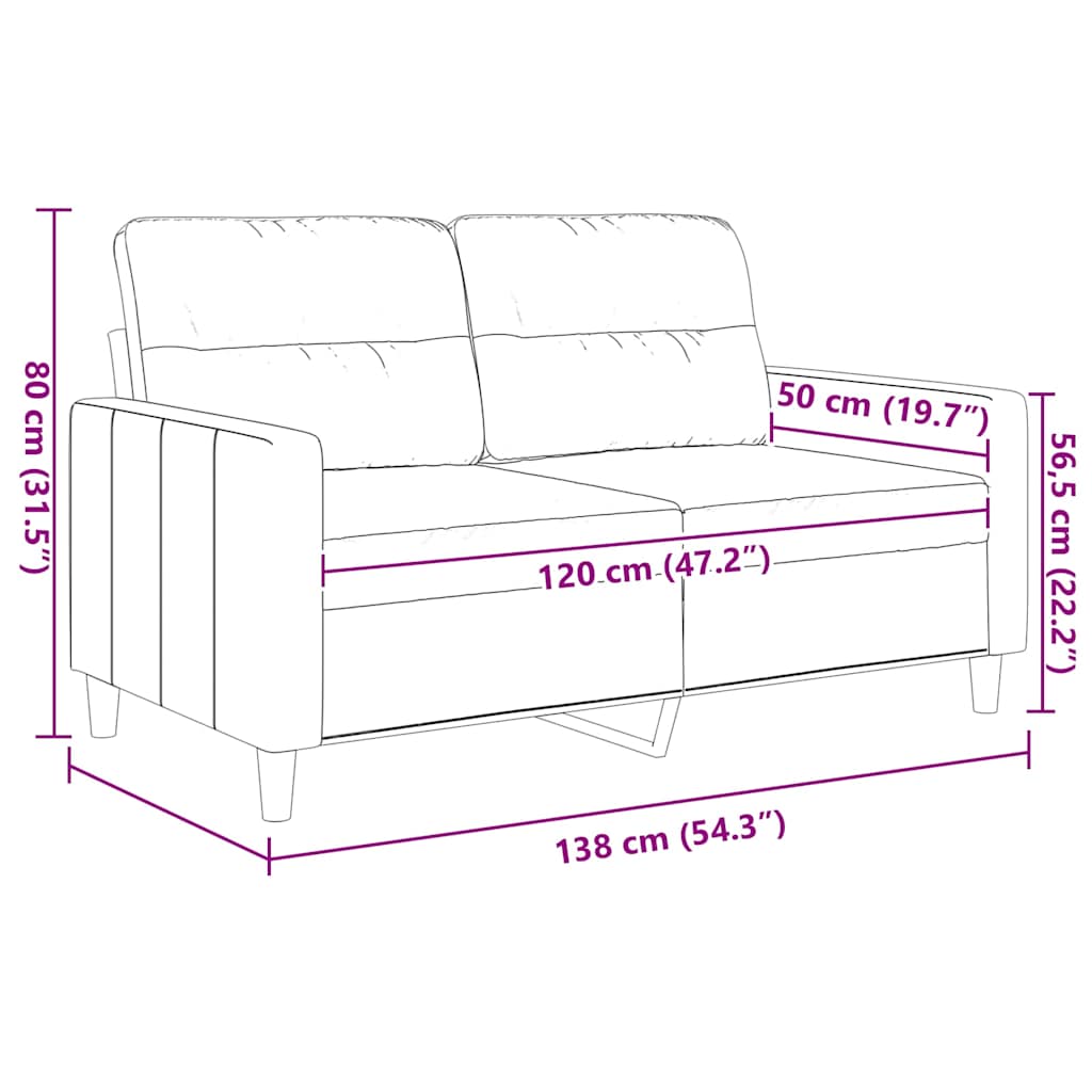 2-Sitzer-Sofa Dunkelgrau 120 cm Stoff