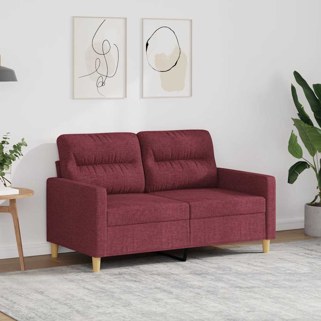 2-Sitzer-Sofa Weinrot 120 cm Stoff